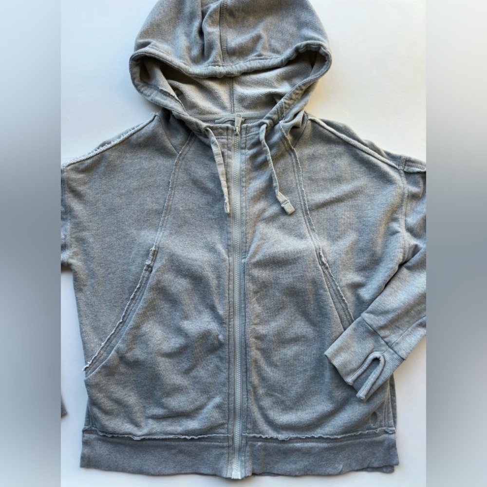 Free People Movement Only One Full Zip Hoodie Gray Large Pockets Women’s Size S - Picture 6 of 12